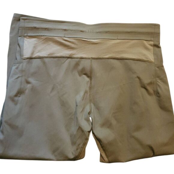 Lululemon Tights Men's XL Army Green Surge Cropped Running Leggings Reflective - Picture 2 of 4